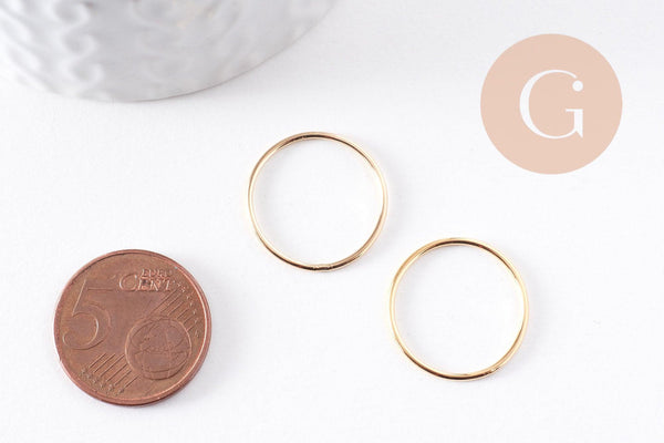 Bague alliance anneau fin gold-filled taile 7/18 gauges, x1 (G10205)