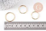 Bague alliance fine anneau acier inoxydable doré 1-2-3 zircons blancs, x1 (G10498)