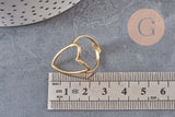 Bague coeur réglable acier 304 inoxydable doré IP Taille 57, x1 (G11327)