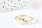 Bague cœur réglable laiton doré 18mm, x1 (G8442)
