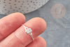 Bague fine rectangle cristal argent 925 massif, x1 (G9144)