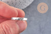 Bague fine réglable argenté gravée coeur 18mm, x1 (G1848)