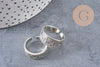 Bague homme réglable gravée zamac argenté 16mm, x1 (G2400)