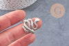Bague homme zamac argenté réglable serpent 18mm, x1 (G2399)
