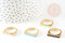 Bague laiton doré émail aspect carré 17mm, x1 (G4240)