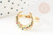 Bague laiton doré lune zircon coloré 17mm, x1 (G4256)