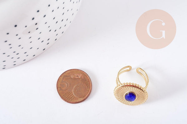 Bague réglable acier inoxydable doré 304 17mm, x1 (G8214)