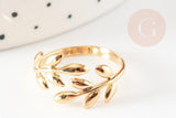 Bague réglable branche dorée 16K 18mm, x1 (G5003)
