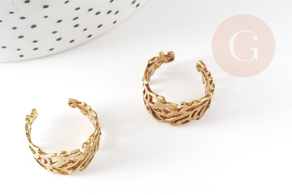 Bague réglable branches creation bijoux 16mm, x2 (G1617)
