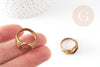 Bague réglable cabochon laiton brut 18mm, x1 (G0509)