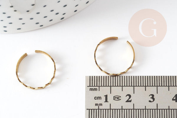 Bague réglable dent de scie laiton brut 19mm, x2 (G0693)