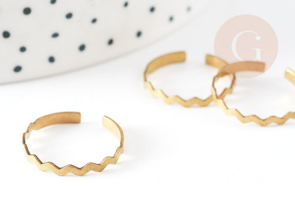 Bague réglable dent de scie laiton brut 19mm, x2 (G0693)