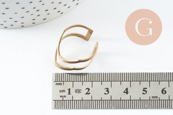 Bague réglable double pointe 19mm, x2 (G1486)