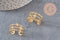 Bague réglable étoile acier doré 304 inoxydable taille 57, x1 (G7639)