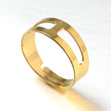 Bague réglable fer doré 18mm, x5 (G1242)
