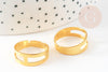 Bague réglable fer doré 18mm, x5 (G1242)