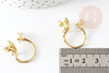 Bague réglable fleurs laiton brut 14.5mm, x2 (G1307)