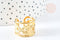 Bague réglable large acier doré 304 inoxydable IP taille 54, x1 (G8462)