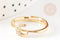 Bague réglable lune laiton doré zircon 17mm, x1 (G4255)