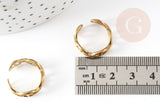 Bague réglable maille boucle laiton brut 16mm, x2 (G3757)