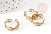 Bague réglable maille boucle laiton brut 16mm, x2 (G3757)