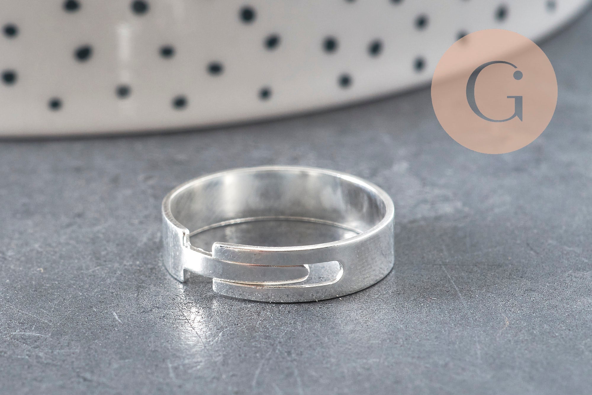 Bague réglable personnalisable acier 316 argenté inoxydable 18mmx5mm, x2 (G11182)