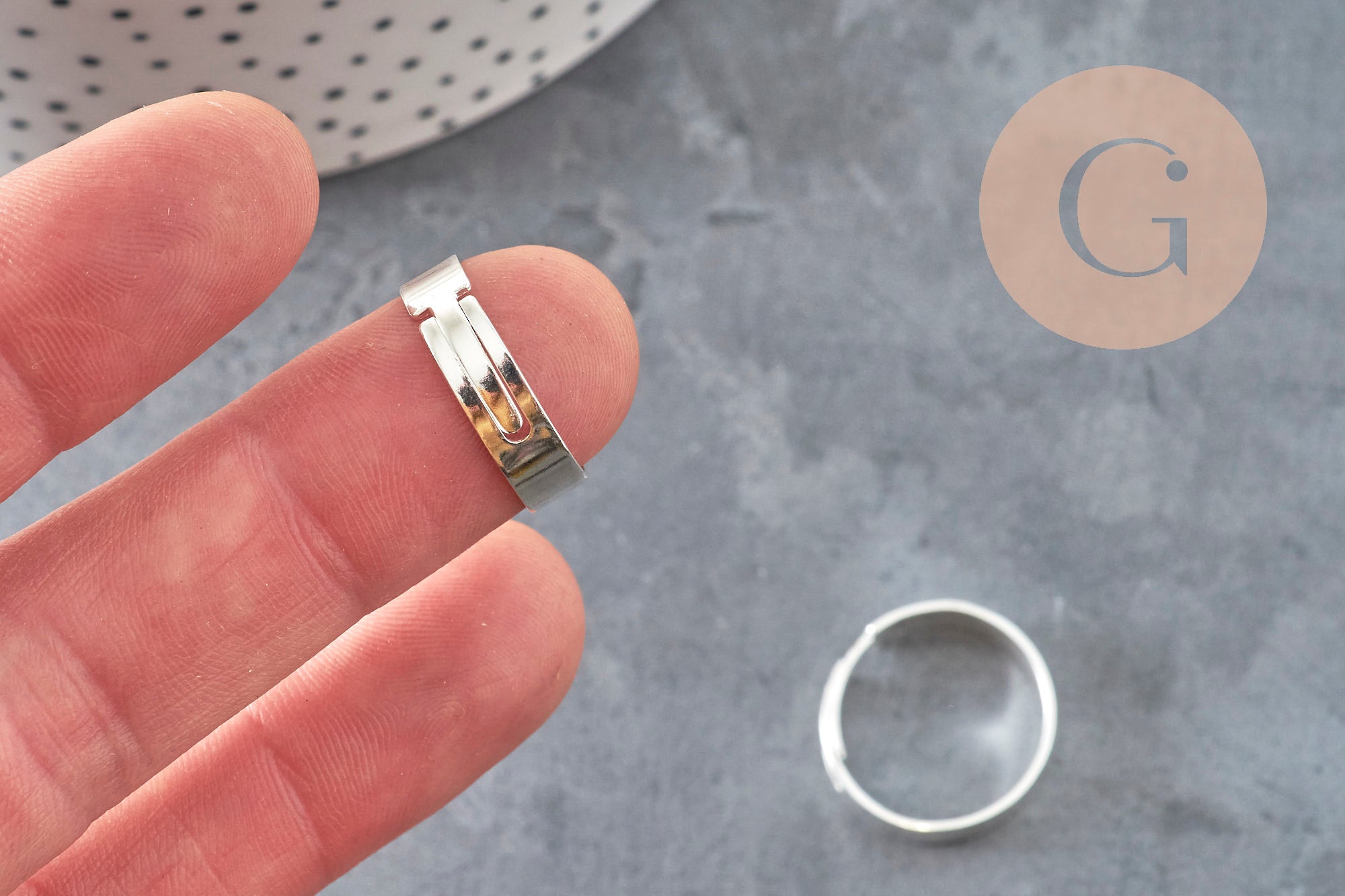 Bague réglable personnalisable acier 316 argenté inoxydable 18mmx5mm, x2 (G11182)