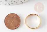 Bague réglable personnalisable acier doré inoxydable 18mm, x2 (G6059)