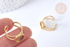 Bague réglable pour cabochon 10mm en acier 201 inoxydable doré, x1 (G7755)