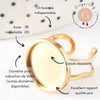Bague réglable pour cabochon 16mm acier 201 doré inoxydable 17.5mm, x1 (G4313)