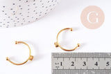 Bague réglable pour cabochon 4mm en acier doré inoxydable IP 18mm, x1 (G4311)
