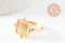 Bague réglable pour cabochon carré 8mm acier 304 inoxydable doré IP 18mm, x1 (G9723)