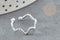 Bague réglable vague argent 925 massif 18mm, x1 (G9141)