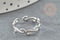 Bague réglable volutes argent 925 massif 18mm, x1 (G9142)