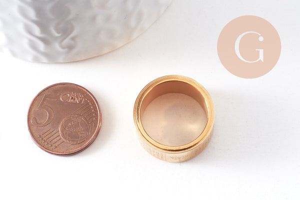 Bague tournante acier or large Om, x1 (G4340)