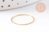 Bague très fine alliance acier inoxydable doré rainurée 1mm, x1 (G10499)