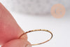 Bague très fine alliance acier inoxydable doré rainurée 1mm, x1 (G10499)