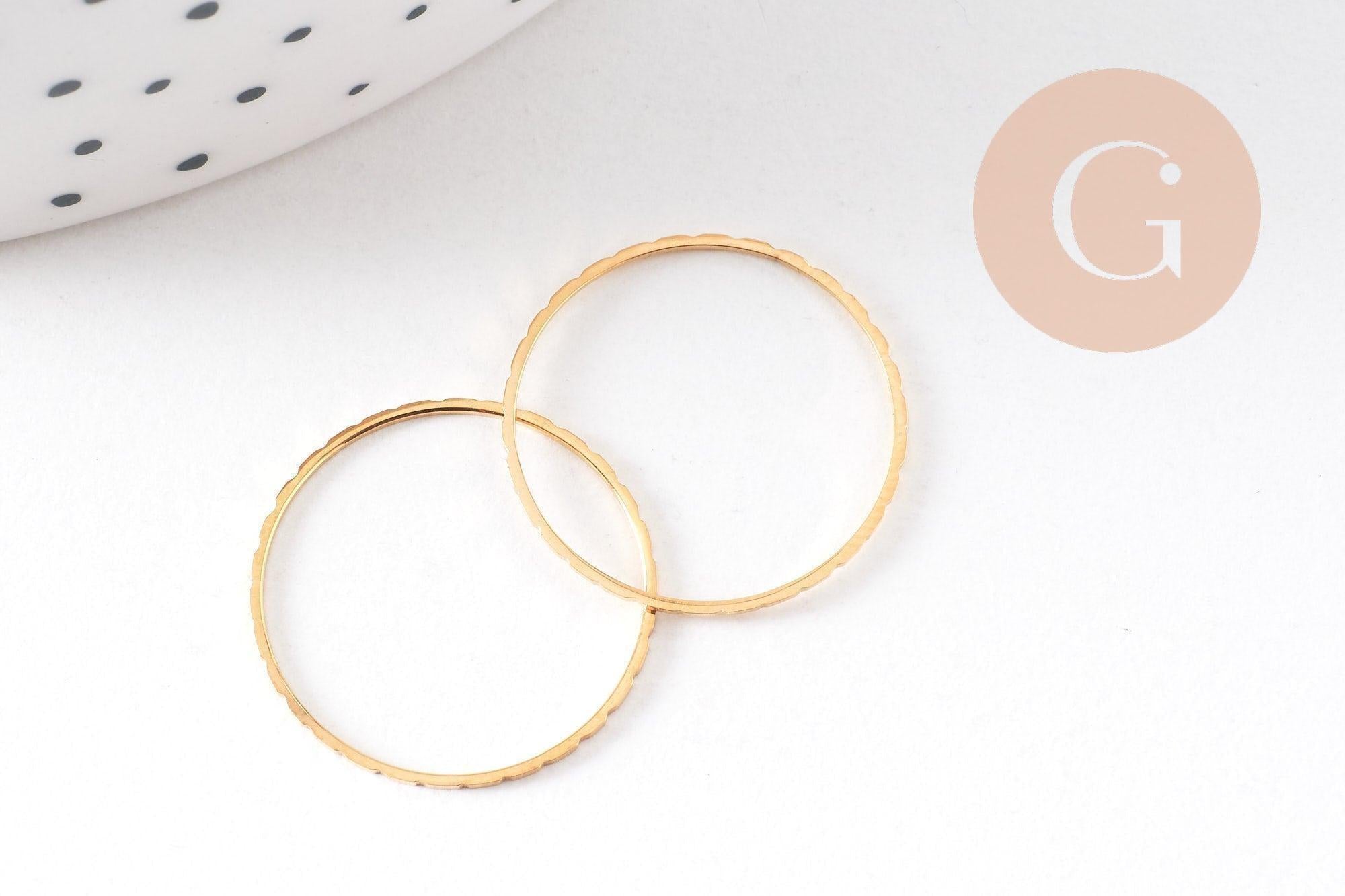 Bague très fine alliance acier inoxydable doré rainurée 1mm, x1 (G10499)