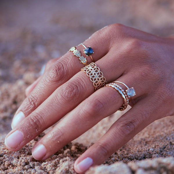 Bagues réglables dentelle laiton brut 19mm, x1 (G0510)