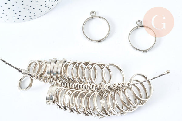 Baguier 33 tailles outil de mesure bagues doigts métal argenté, x1 G6953