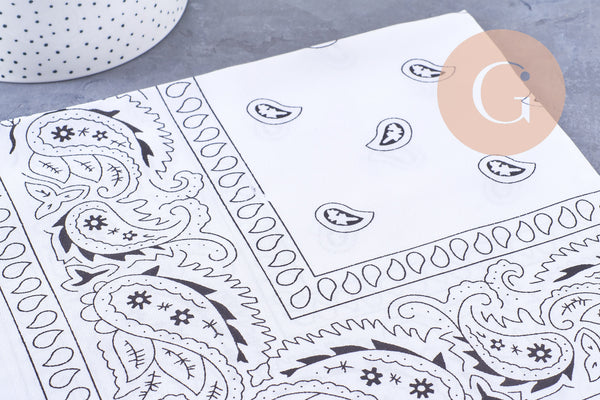 Bandana motif Cachemire Polyester 55cm, x1 (G10691)