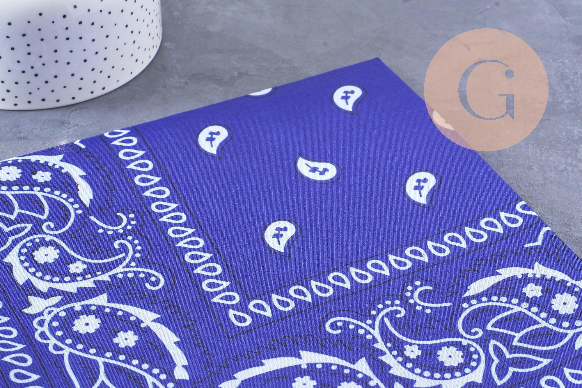 Bandana motif Cachemire Polyester 55cm, x1 (G10691)