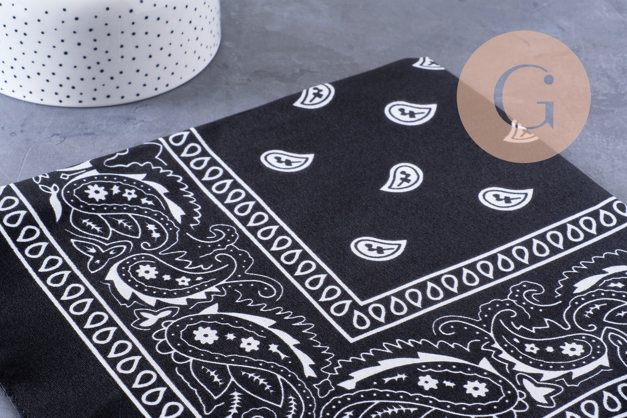 Bandana motif Cachemire Polyester 55cm, x1 (G10691)