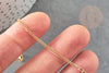 Base de bracelet chaine dorée maille plate 16K 2.5microns 17.7cm, x1 (G9243)