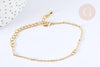 Base de bracelet chaine dorée satellite 16K 2.5microns 17.7cm, x1 (G8182)