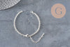 304 Stainless Steel Rolo Chain Bracelet Base, Silver-Plated, 4mm/15.5cm, x1 (G11211)