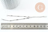 Base de bracelet fine maille tube acier inoxydable 304 platine avec anneaux 15.8mm, x1 (G9498)