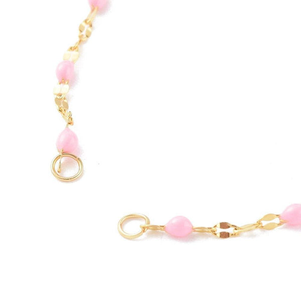 Base de bracelet réglable chaine résine colorée acier doré 14k 14.5cm,x1 (G6074)