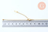Base de bracelet réglable maille boule acier 304 inoxydable doré 15.8cm, x1 (G5966)