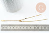 Base de bracelet réglable maille plate acier doré 304 inoxydable 16cm, x1 (G9547)